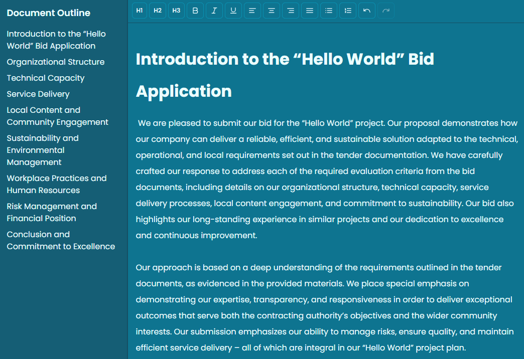 Document Editor Interface